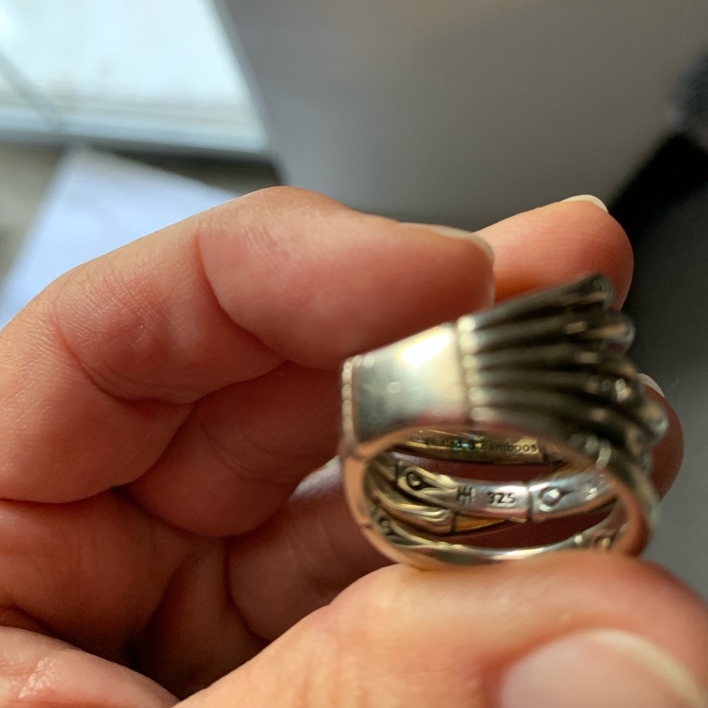 John Hardy 18ct and silver crossover ring